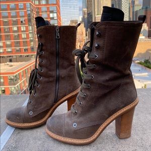 Prada suede heeled boots, size 38